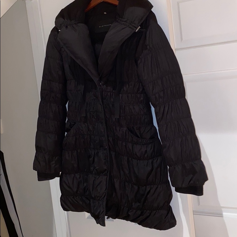 Down Coat with hidden hoodie by Elie Tahari